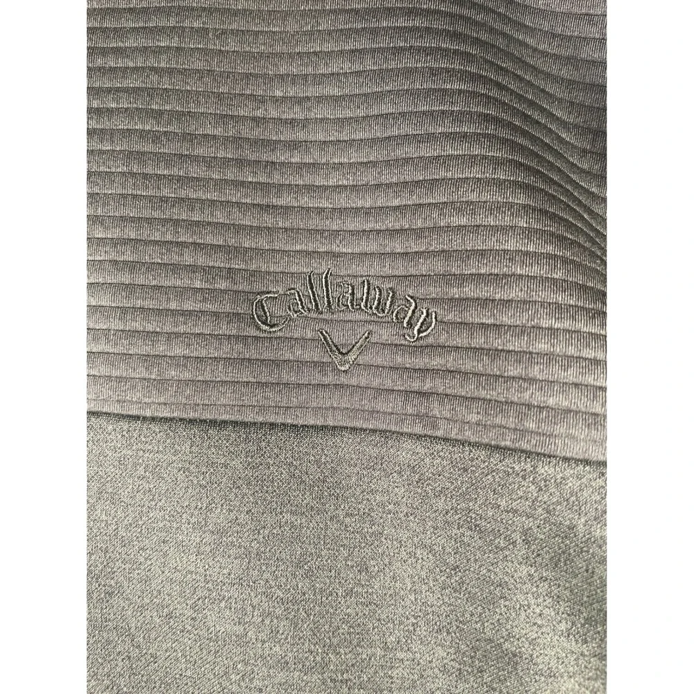Callaway Mens XL Quarter Zip Pullover Olive Green Textured Fleece Golf Jacket